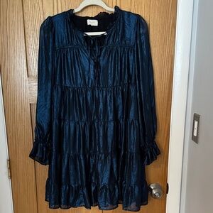 MELLODAY Midnight Blue Long-Sleeve Dress